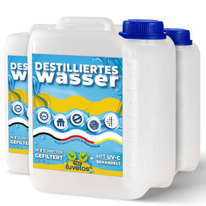 15L Destilliertes Wasser Luvetos, Kanister 3x 5 Liter