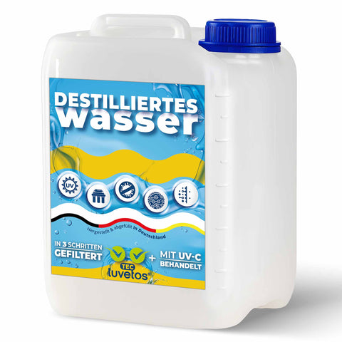 5L Destilliertes Wasser Luvetos, 5 Liter Kanister