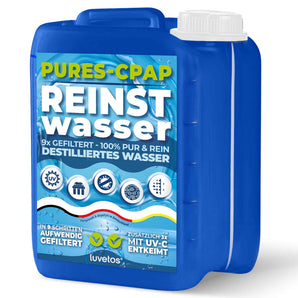 5L CPAP Wasser Luvetos im blauen Kanister